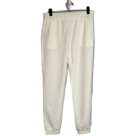 Badgley Mischka Women’s White French Terry Joggers Face Logo Artwork Size Med - Picture 2 of 8